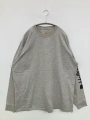 Carhartt カーハート Tシャツ/カットソー XL グレー バックプリント ブランドロゴ ミドル丈 長袖 クルーネック(丸首)