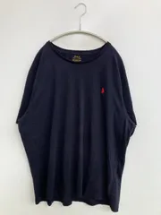 Polo Ralph Lauren ポロラルフローレン Tシャツ/カットソー XXL ネイビー 無地 ワンポイント ブランドロゴ 刺繍 ミドル丈 半袖 クルーネック(丸首)
