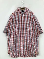 TOMMY HILFIGER トミーヒルフィガー シャツ/ブラウス L その他 コットン チェック柄 ワンポイント ミドル丈 半袖 ボタンダウン