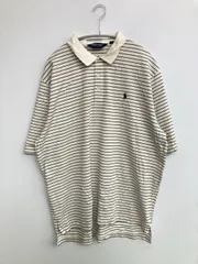 POLO GOLF RALPH LAUREN ポロゴルフラルフローレン ポロシャツ XL ホワイト ボーダー柄 ワンポイント ブランドロゴ 半袖