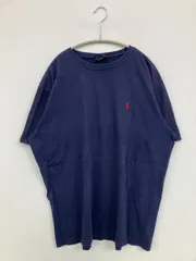 Polo by Ralph Lauren ポロバイラルフローレン Tシャツ/カットソー L ネイビー 無地 ワンポイント ブランドロゴ 刺繍 ミドル丈 半袖 クルーネック(丸首)
