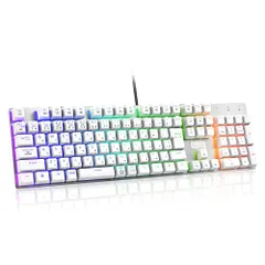 ☆新品☆【日本語配列】e元素メカニカル式ゲーミングキーボード 赤軸・青軸を採用 フルサイズ109キー Type-C USB有線接続 全キー防衝突 RGB発光LEDバックライト付き Windows/Mac OS対応 オフィス/ゲーム用JP配列キーボード (赤軸・