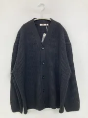 UNIQLO U ユニクロユー カーディガン/ボレロ XL ブラック ウール・ニット 無地 ミドル丈 長袖