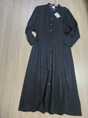 H&M ロング ワンピース パフスリーブ ボタンタイプ
