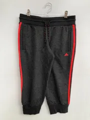 adidas アディダス スウェットパンツ S グレー 無地 ワンポイント ブランドロゴ ライン柄 スタンダード レギュラー ウエストゴム・紐