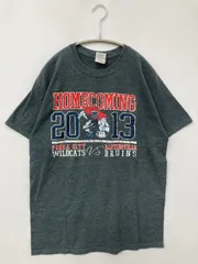 GILDAN ギルダン Tシャツ/カットソー M グレー 前面プリント バックプリント ミドル丈 半袖 クルーネック(丸首)