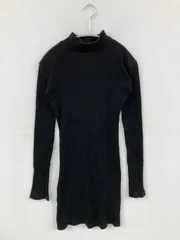 GYDA ジェイダ ワンピース F ブラック コットン 無地 ニット 長袖 ショート・ミニ丈 タイト