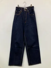 AZUL by MOUSSY アズールバイマウジー デニムパンツ 25 ネイビー フルレングス 無地 ワイド・ルーズ ストレート ハイウエスト リジッド・ワンウォッシュ