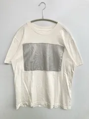 UNIQLO ユニクロ Tシャツ/カットソー S ホワイト 前面プリント バックプリント ブランドロゴ ミドル丈 クルーネック(丸首) 半袖