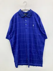Polo by Ralph Lauren ポロバイラルフローレン ポロシャツ XL ブルー チェック柄 ワンポイント ブランドロゴ 半袖