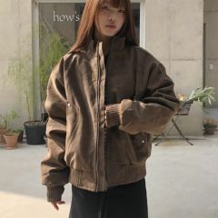 Meari cheek anyonemore スエード ブルゾン ジャケット 茶 - メルカリ