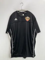 adidas アディダス Tシャツ/カットソー USA XL ブラック ワンポイント ブランドロゴ 刺繍 ミドル丈 クルーネック(丸首)