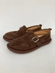 その他シューズ ブラウン スエード 無地 紐なし フラット プレーントゥ