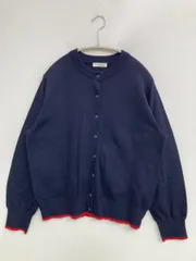 カーディガン/ボレロ LL ネイビー コットン 無地 ミドル丈 長袖