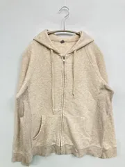 UNIQLO ユニクロ パーカー ベージュ コットン 無地 ジップアップ 長袖