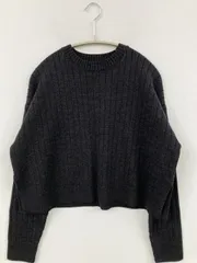 UNITED ARROWS ユナイテッドアローズ ニット/セーター グレー ウール・ニット 無地 ミドル丈 長袖 クルーネック(丸首)