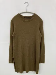 Spick & Span スピックアンドスパン ニット/セーター カーキ ウール・ニット カシミヤ 無地 ロング丈 長袖 クルーネック(丸首)