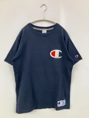 Tシャツ/カットソー X-LARGE ネイビー 無地 ワンポイント ブランドロゴ 刺繍 ミドル丈 半袖 クルーネック(丸首)