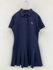 one after another NICE CLAUP ワンアフターアナザーナイスクラップ ワンピース F ネイビー コットン 無地 ワンポイント ショート・ミニ丈 半袖 プリーツ