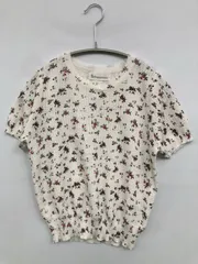 Birthdayroom バースデールーム ニット/セーター F ホワイト ニット 花柄・ボタニカル柄 ショート丈 半袖 クルーネック(丸首)のサムネイル