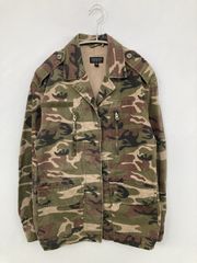TOPSHOP 톱 숍 밀리터리 재킷 UK 8 / EUR 36 / US 4 카키 코튼 위장 무늬 후드 없음