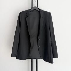 コルピエロ ノーカラージャケット サテン切り替 1B ブラック シングル