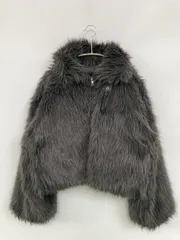 apres jour mignon アプレジュールミニョン ブルゾン F グレー 合成皮革/人工皮革 フェイクファー 無地 ショート丈 フードなし ジップアップのサムネイル