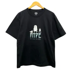 ユニクロ UNIQLO Tシャツ クルーネック コットン 米津玄師 プリント 半袖 M 黒 ブラック