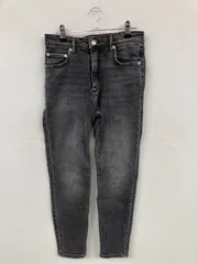 ZARA ザラ デニムパンツ EUR 36 ブラック フルレングス 無地 スキニー・タイト テーパード レギュラー ヴィンテージ
