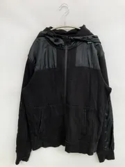 ZARA ザラ パーカー L ブラック コットン 無地 ジップアップ 長袖