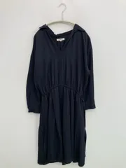 NATURAL BEAUTY BASIC ナチュラルビューティーベーシック シャツワンピース M ネイビー 無地 長袖