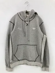 adidas アディダス パーカー 095 グレー コットン 無地 ワンポイント ブランドロゴ プルオーバー 長袖