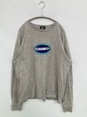 CAMP7 キャンプセブン Tシャツ/カットソー XL グレー 前面プリント ブランドロゴ ミドル丈 長袖 クルーネック(丸首)