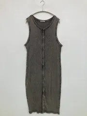 ZARA ザラ ワンピース L ブラック ウール・ニット 無地 袖なし ひざ丈 ロング・マキシ丈 タイト