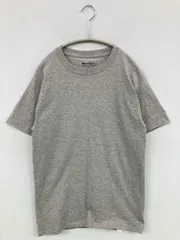 Champion チャンピオン Tシャツ/カットソー S グレー 無地 ワンポイント ブランドロゴ ミドル丈 半袖 クルーネック(丸首)
