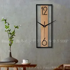ウォールクロック サイレントクロック 長方形 木目調 ブラック 静音 静か お洒落 モダン シンプル ナチュラル 和モダン 壁掛け時計 4-7のサムネイル