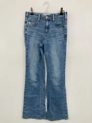 SOMETHING サムシング デニムパンツ 27 ブルー フルレングス 無地 スタンダード フレア・ブーツカット レギュラー ヴィンテージ
