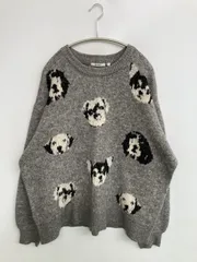 niko and ... ニコアンド ニット/セーター L グレー ウール・ニット ナイロン その他総柄 ミドル丈 長袖 クルーネック(丸首)