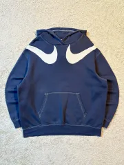 XL NIKE 新モデル ダブル ビックスウォッシュ フーディー Tシャツ ブルー