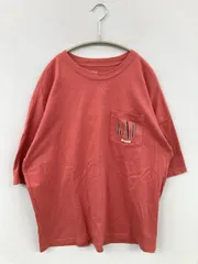 GAP ギャップ Tシャツ/カットソー M レッド バックプリント ワンポイント ブランドロゴ ミドル丈 半袖 クルーネック(丸首)