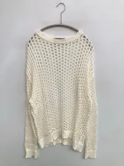 neos addictive design ネオス ニット/セーター L ホワイト 無地 ミドル丈 長袖 クルーネック(丸首)のサムネイル