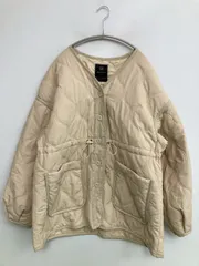 w closet ダブルクローゼット ブルゾン F ベージュ ナイロン 無地 キルティング ミドル丈 フードなし ボタン留めのサムネイル