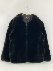 ZARA ザラ ブルゾン USA S ブラック フェイクファー 無地 ショート丈 ジップアップ フードなし