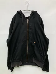 Dickies ディッキーズ その他アウター LARGE ブラック コットン 無地 ワンポイント ブランドロゴ ミドル丈 フードあり ジップアップ