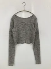Kastane カスタネ カーディガン/ボレロ F グレー コットン 花柄・ボタニカル柄 ショート丈 長袖