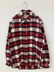 MORE THAN YOU シャツ/ブラウス Large レッド チェック柄 ミドル丈 長袖 レギュラーカラー