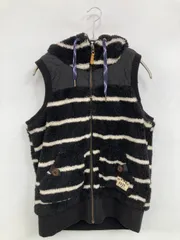 ROXY ロキシー ベスト M ブラック ボーダー柄 ワンポイント ブランドロゴ キルティング