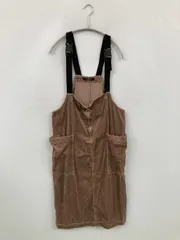 w closet ダブルクローゼット ジャンパースカート F ブラウン コットン コーデュロイ 無地 ショート・ミニ丈 タイト