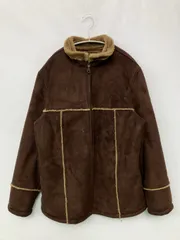 Vache ブルゾン L ブラウン スエード ボア フェイクファー 無地 ミドル丈 フードなし ジップアップ
