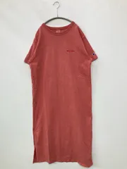 Champion チャンピオン ワンピース MEDIUM レッド コットン 無地 ワンポイント ブランドロゴ 半袖 ロング・マキシ丈 タイト